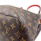 Louis Vuitton Neo Noe Monogram Coquelicot Leather Brown Red Shoulder Bag Gold — view 9