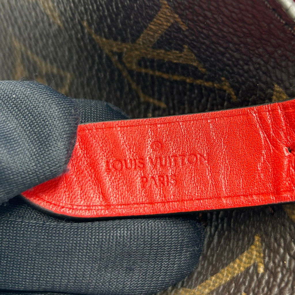 Louis Vuitton Neo Noe Monogram Coquelicot Leather Brown Red Shoulder Bag Gold — view 4