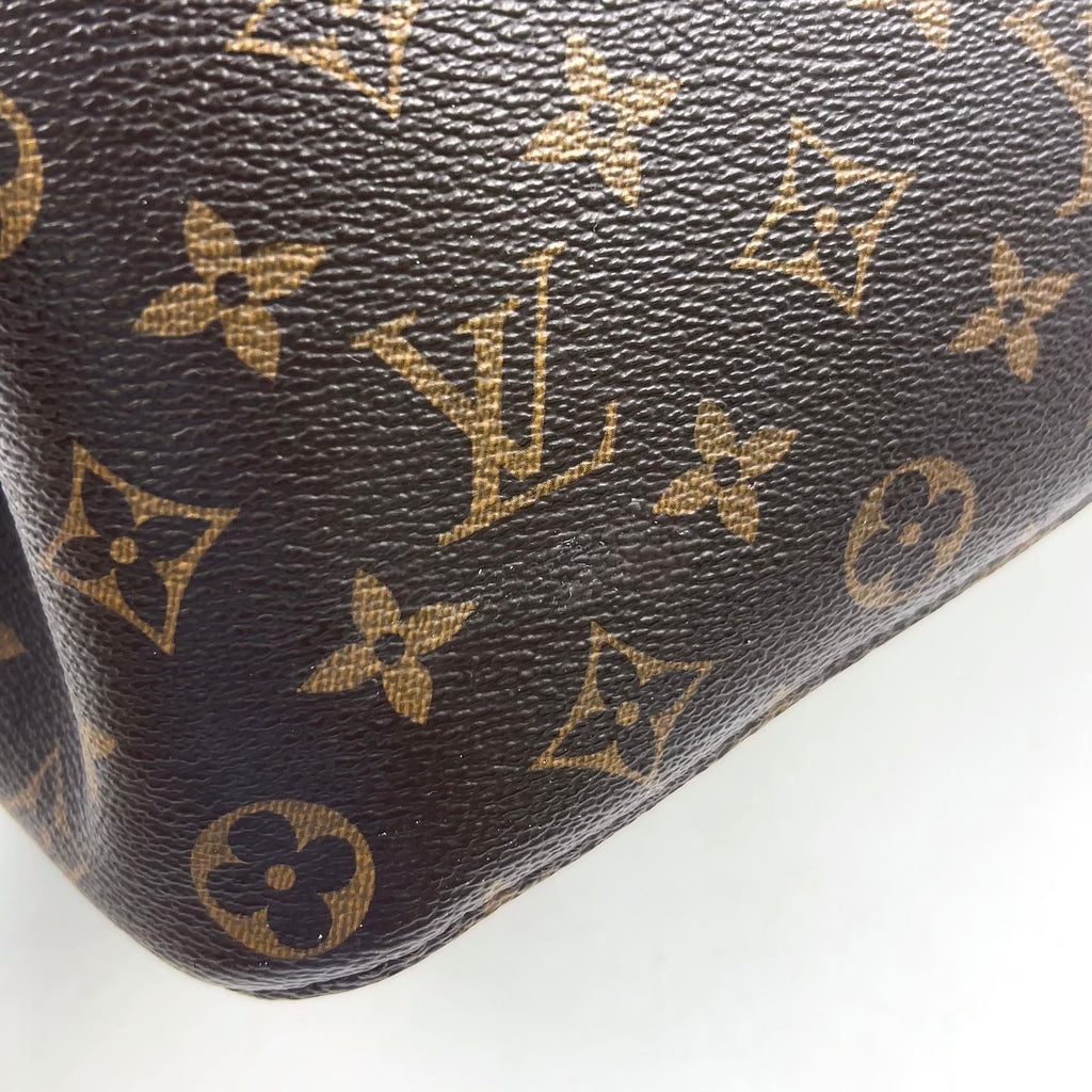 Louis Vuitton Neo Noe Monogram Coquelicot Leather Brown Red Shoulder Bag Gold — view 8