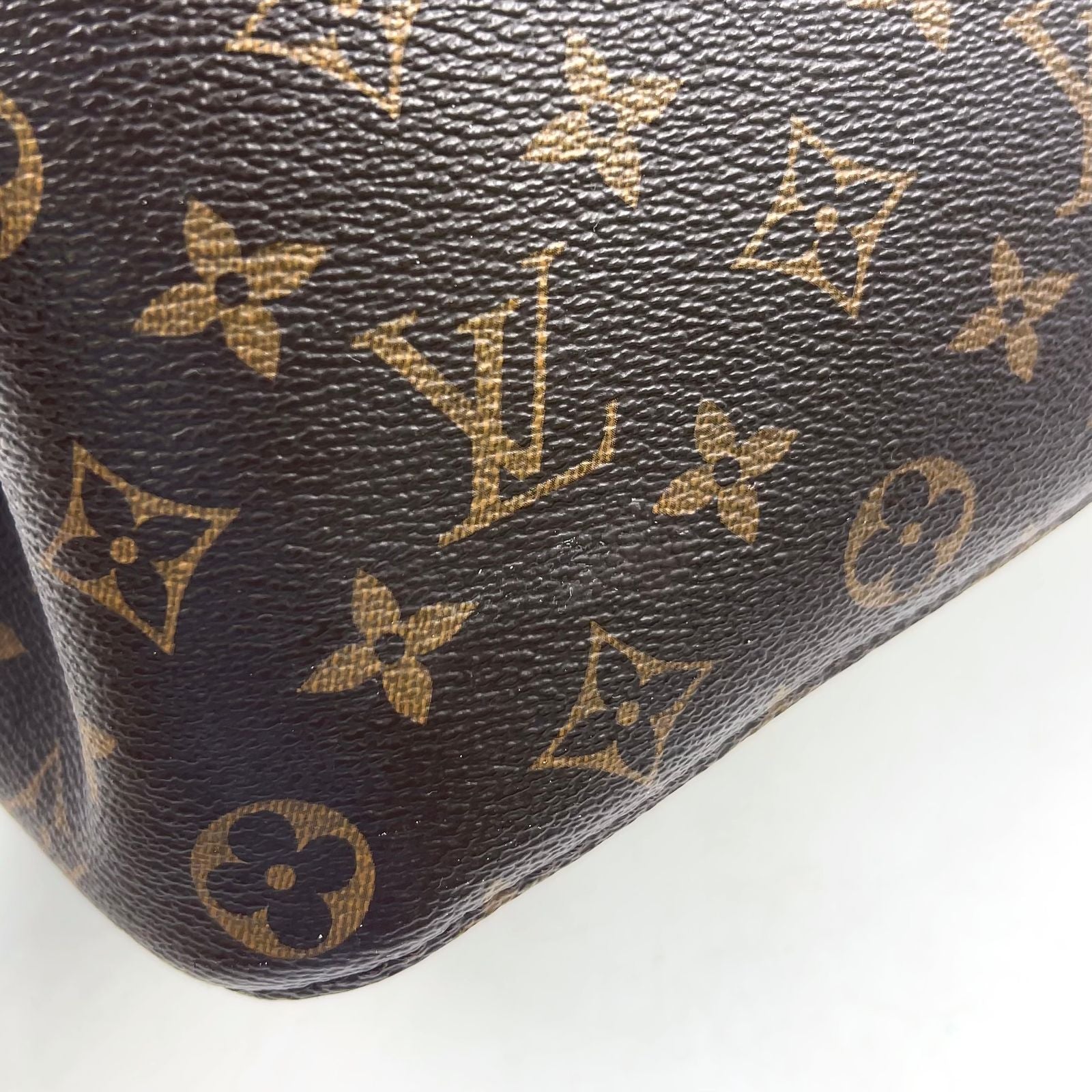 Louis Vuitton Neo Noe Monogram Coquelicot Leather Brown Red Shoulder Bag Gold — view 8