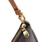 Louis Vuitton Pochette Monogram Leather Brown Light Handbag Gold — view 5