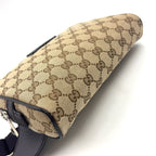 Gucci GG Canvas Leather Dark Brown Beige Belt Bag Silver — view 7