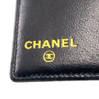 Chanel CC Logo Caviar Leather Black Bifold Wallet Gold — view 4