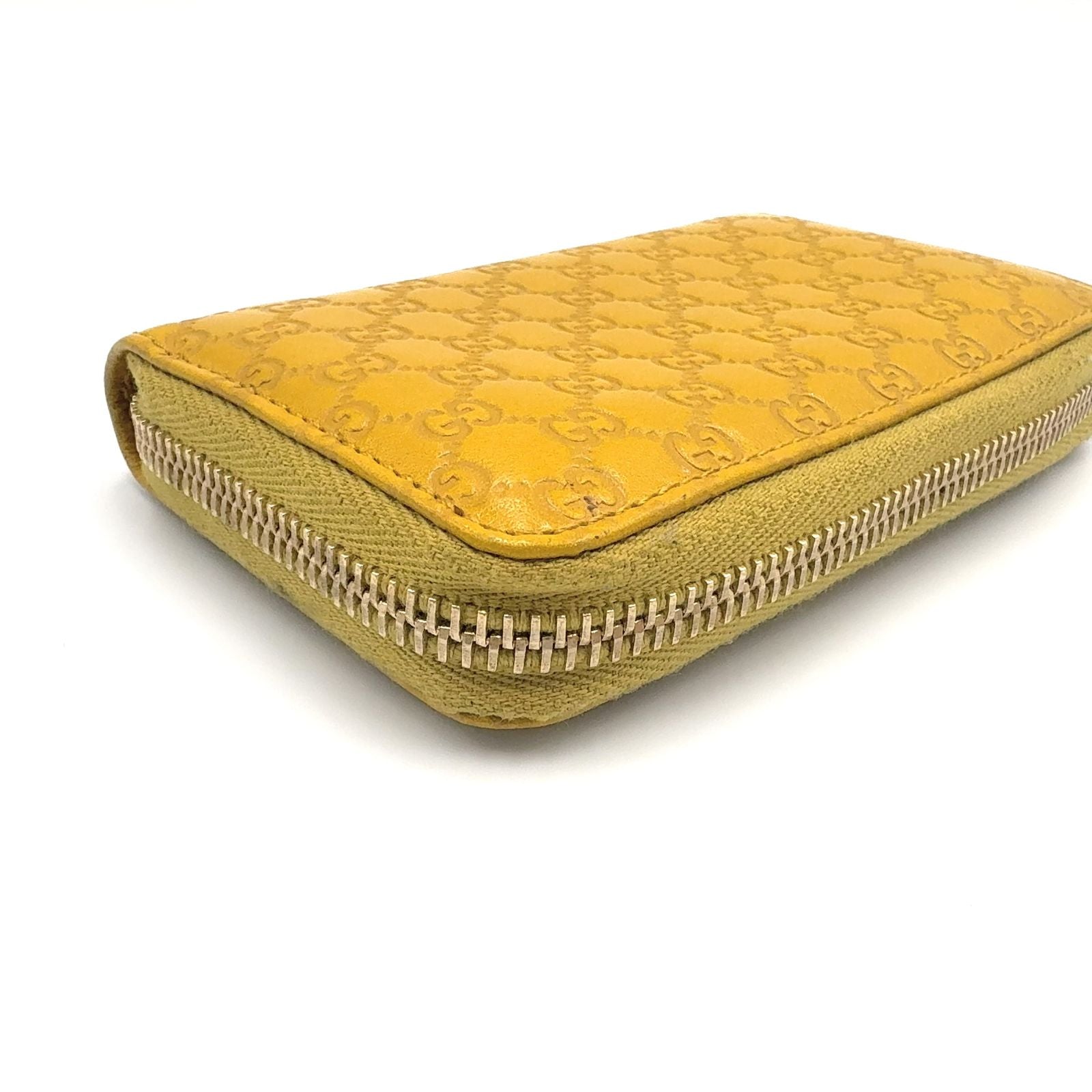 Gucci Guccissima Coin Case Leather Yellow Wallet Gold — view 5