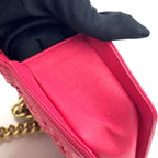 Chanel Boy Small Tweed Lambskin Pink Chain Shoulder Bag Gold — view 7