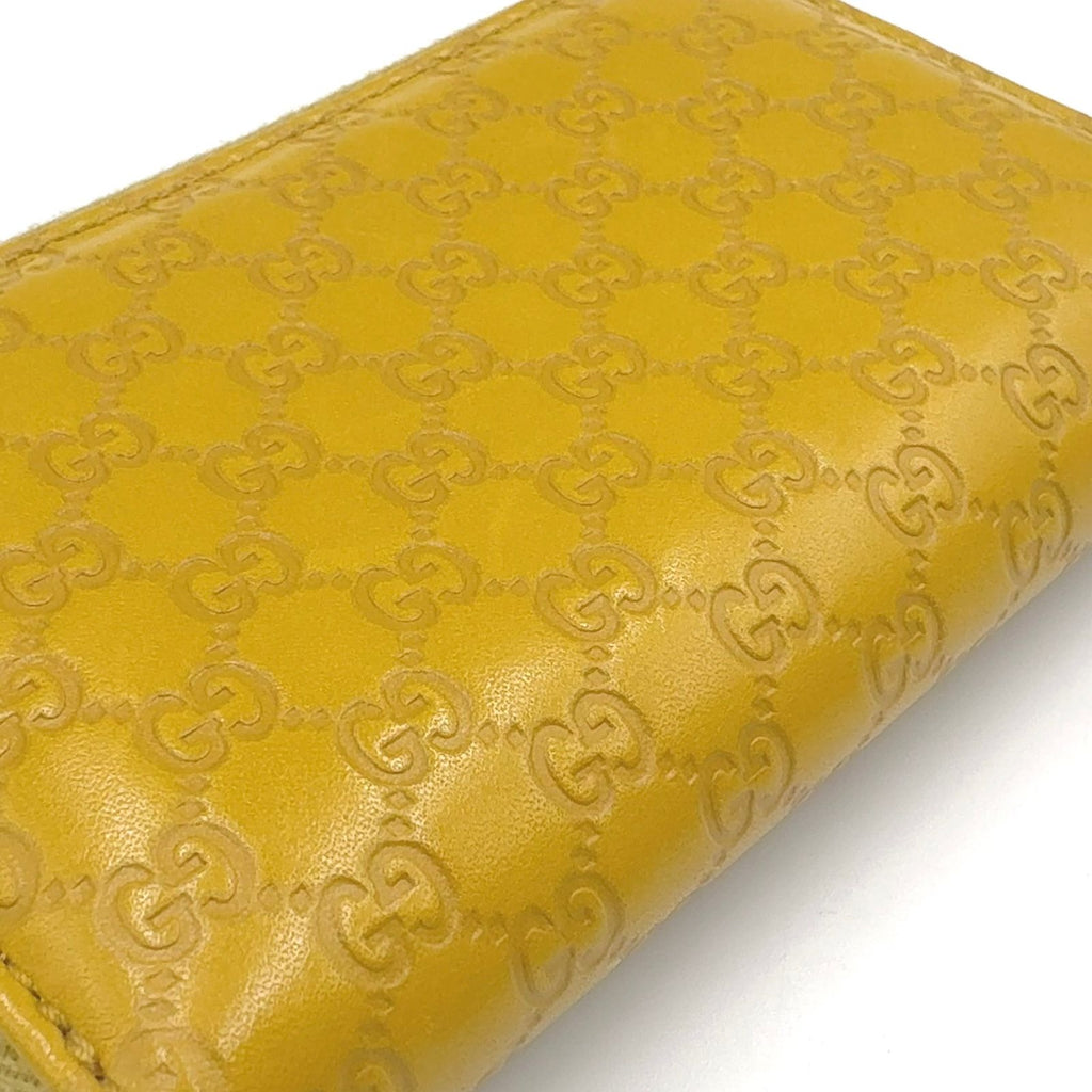 Gucci Guccissima Coin Case Leather Yellow Wallet Gold — view 8