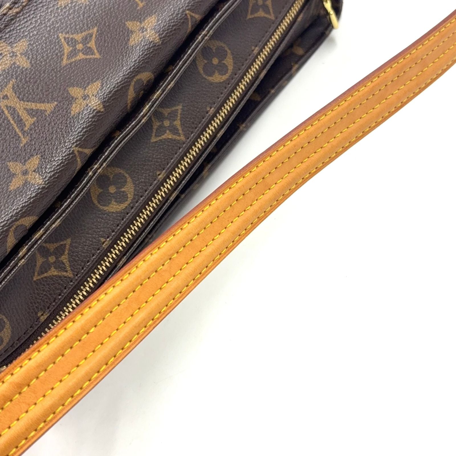 Louis Vuitton Viva Cite MM Monogram Leather Brown Light Shoulder Bag Gold — view 9