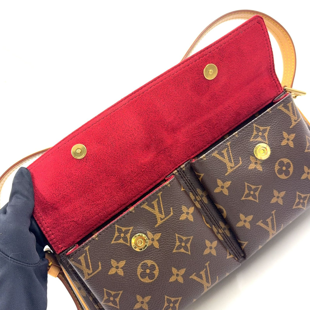 Louis Vuitton Viva Cite MM Monogram Leather Brown Light Shoulder Bag Gold — view 7