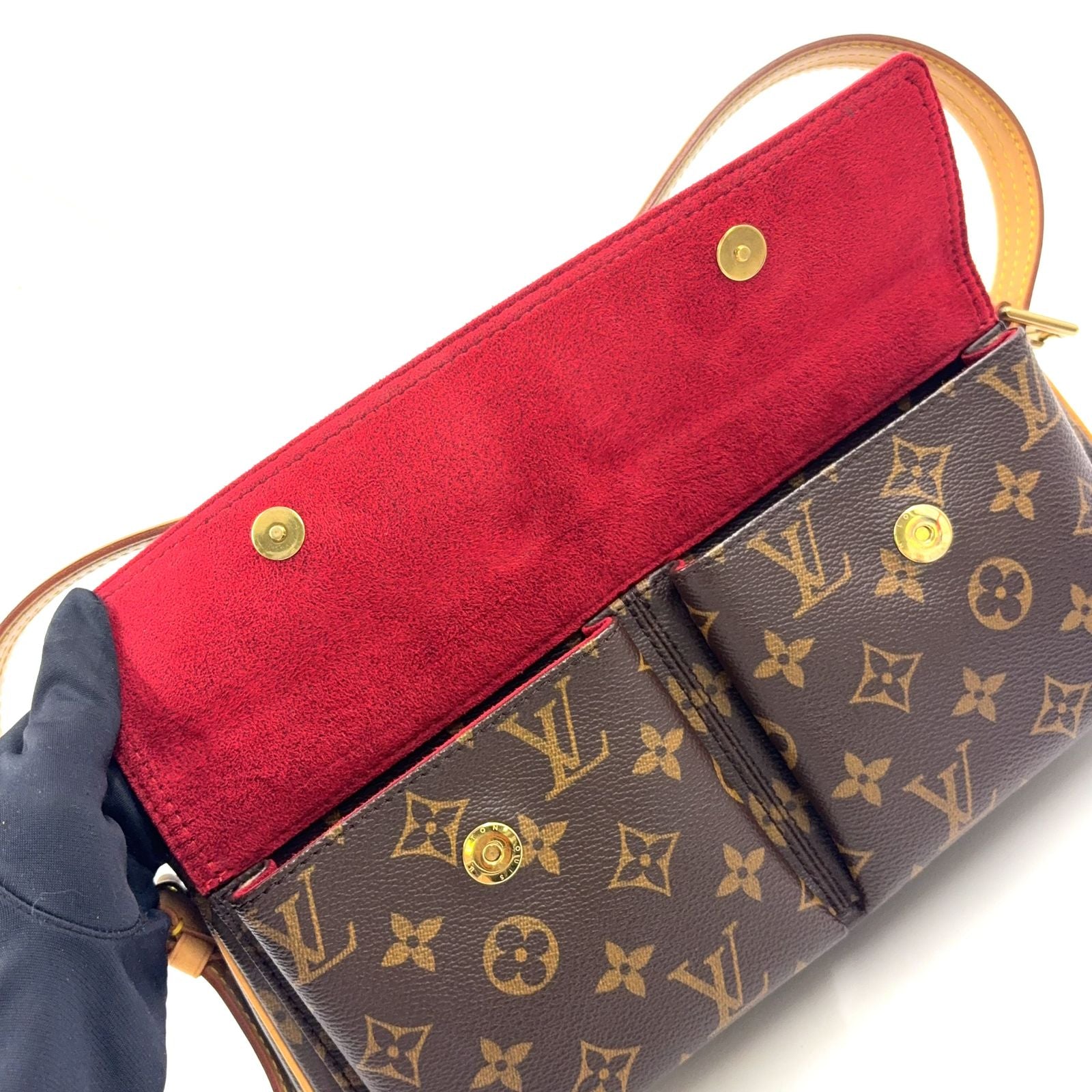 Louis Vuitton Viva Cite MM Monogram Leather Brown Light Shoulder Bag Gold — view 7