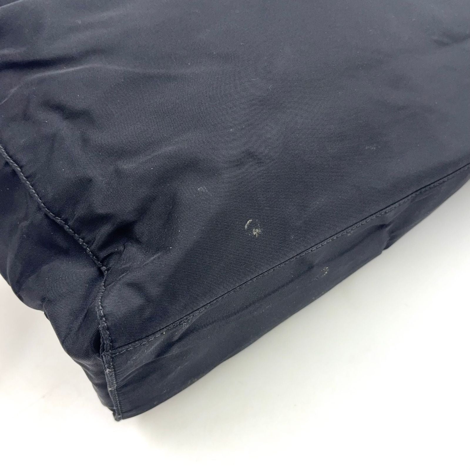 Prada Plastic Handle Nylon Black Tote Silver — view 9