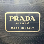 Prada Plastic Handle Nylon Black Tote Silver — view 4