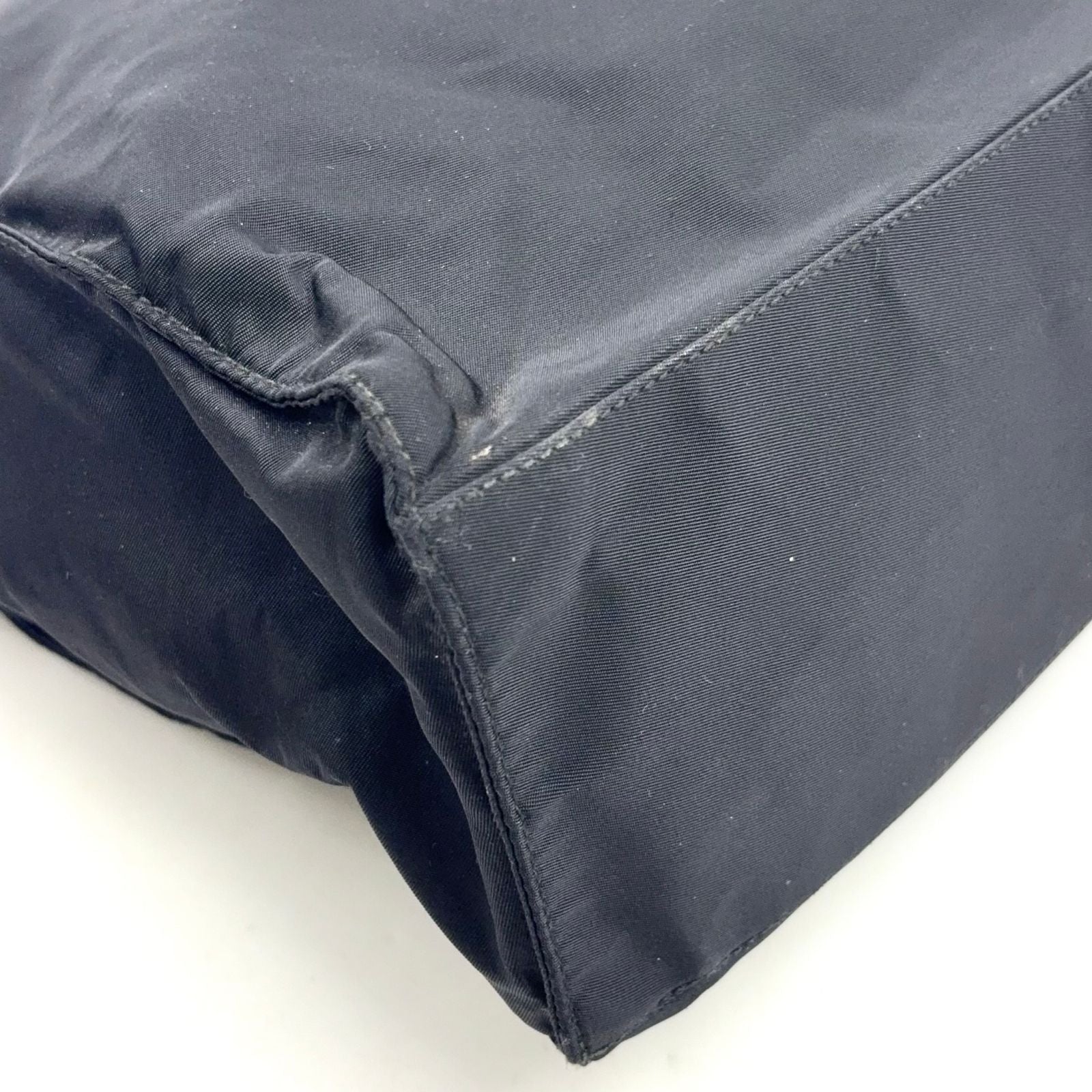 Prada Plastic Handle Nylon Black Tote Silver — view 7