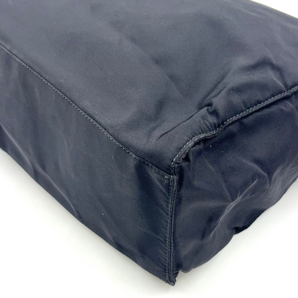 Prada Plastic Handle Nylon Black Tote Silver — view 6