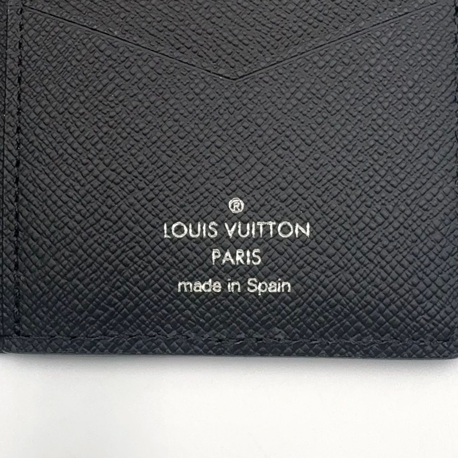 Louis Vuitton Organizer de Poche Epi Blue Marine Leather Black Card Case — view 4