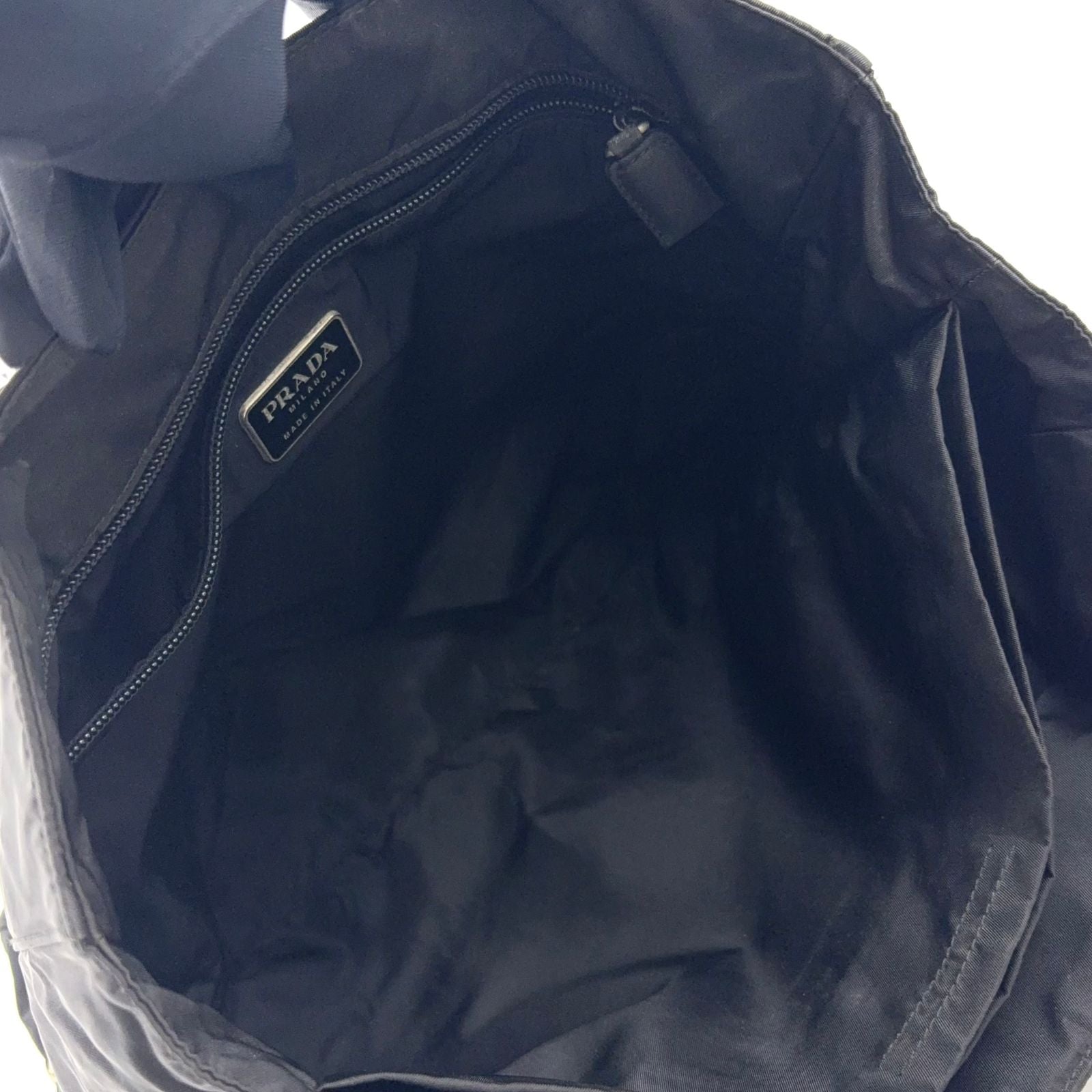 Prada Clear Handle Nylon Black Tote Silver — view 3