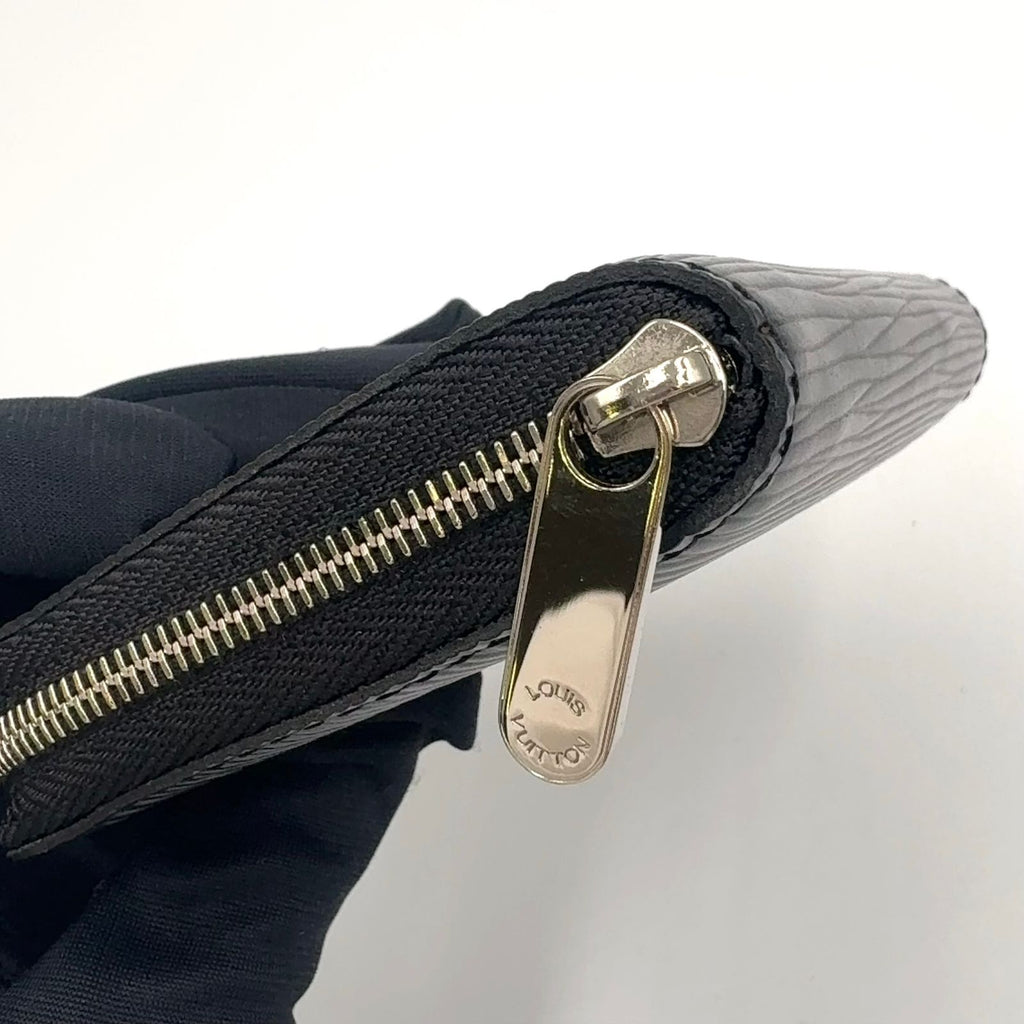 Louis Vuitton Zippy Coin Purse Epi Noir Leather Black Case Silver — view 7