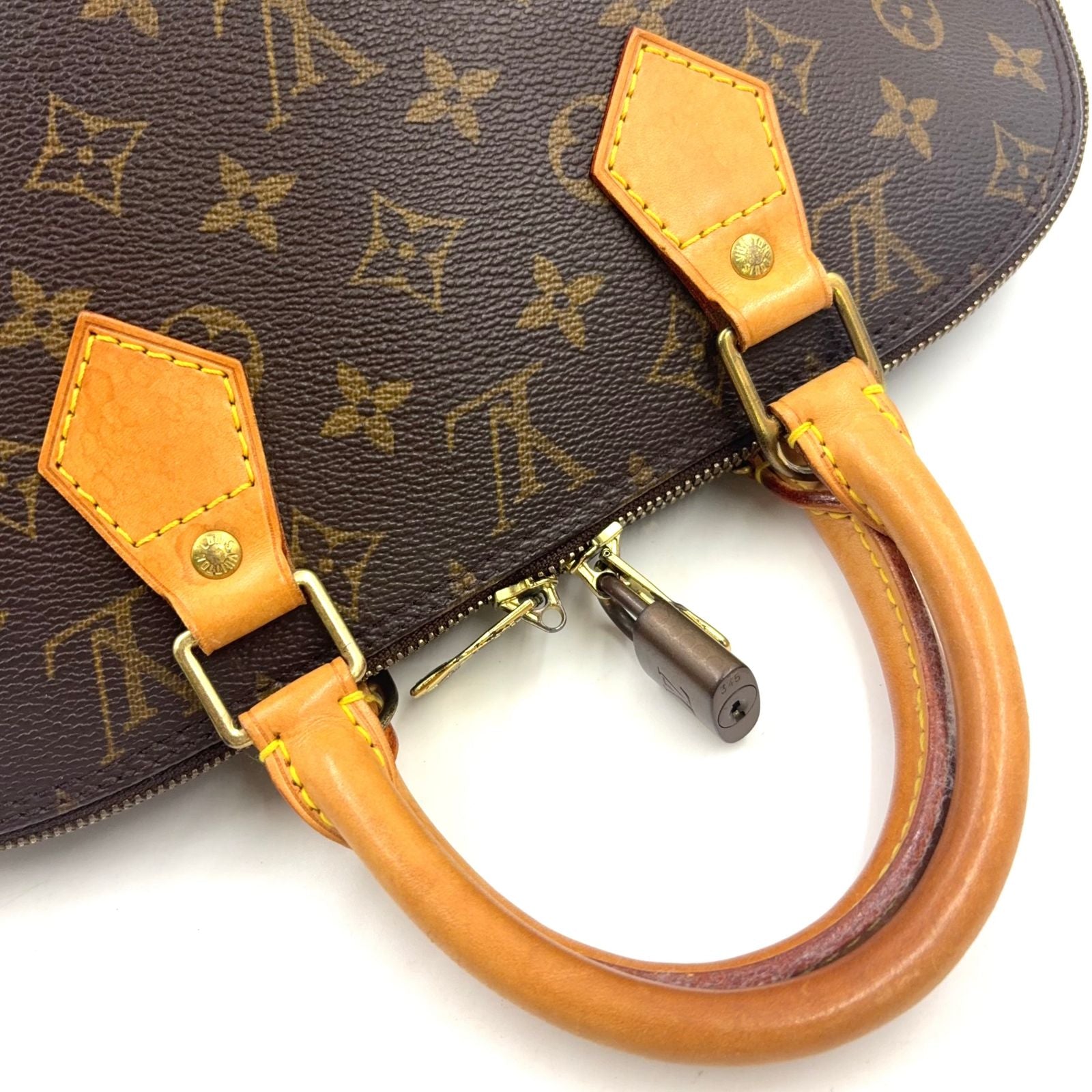 Louis Vuitton Alma PM Monogram Leather Brown Light Handbag Gold — view 9