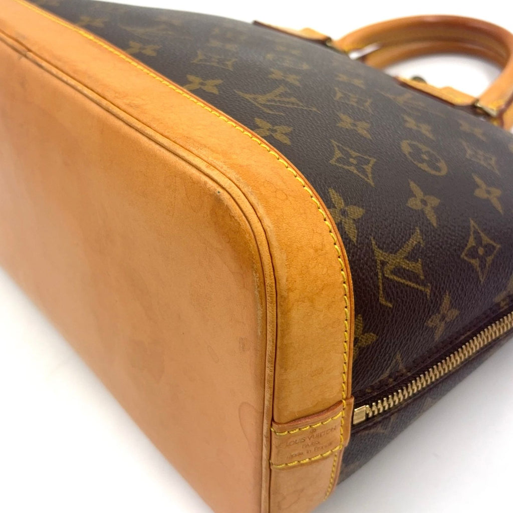 Louis Vuitton Alma PM Monogram Leather Brown Light Handbag Gold — view 8