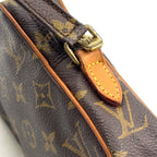 Louis Vuitton Mini Danube Monogram Leather Brown Light Shoulder Bag Gold — view 9