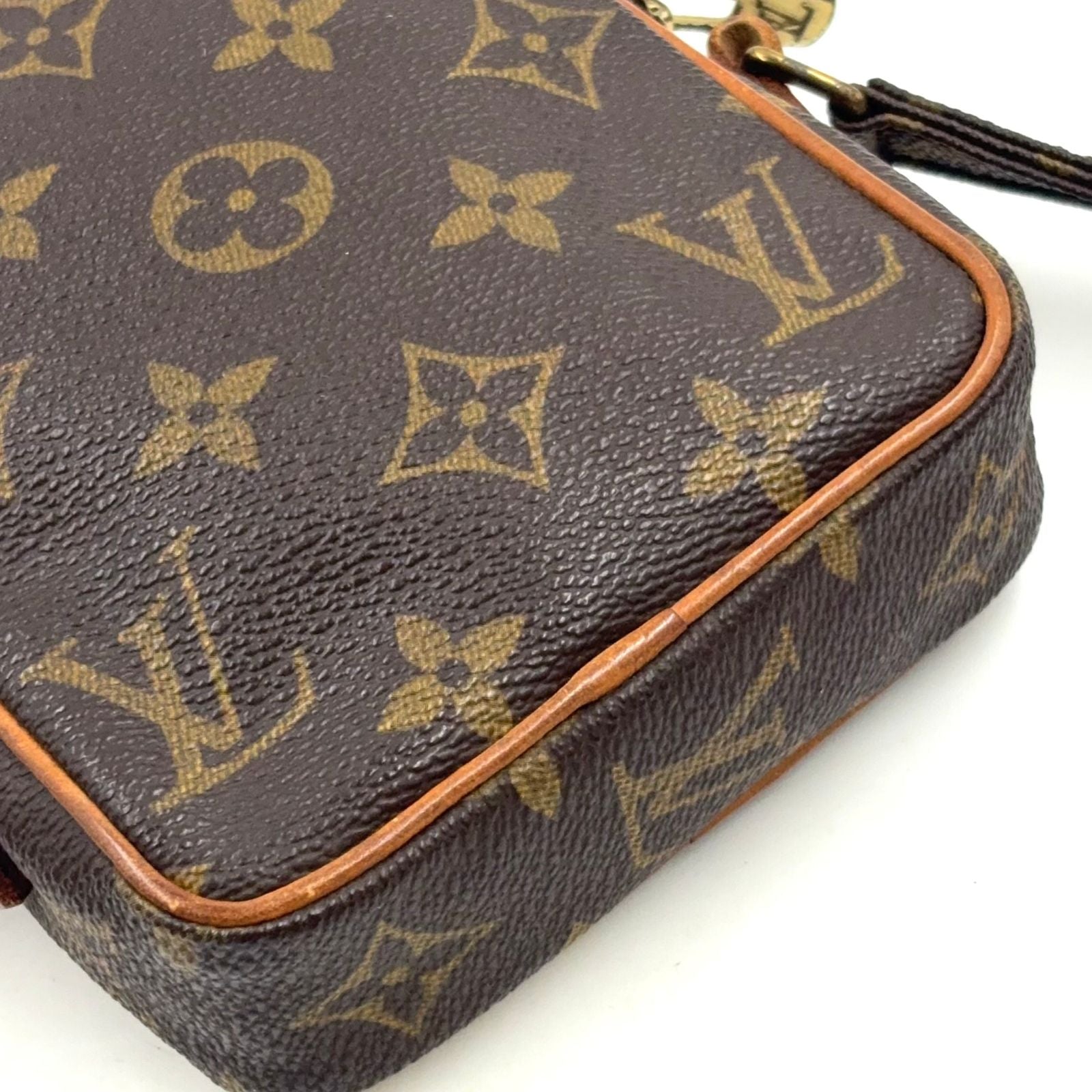 Louis Vuitton Mini Danube Monogram Leather Brown Light Shoulder Bag Gold — view 6