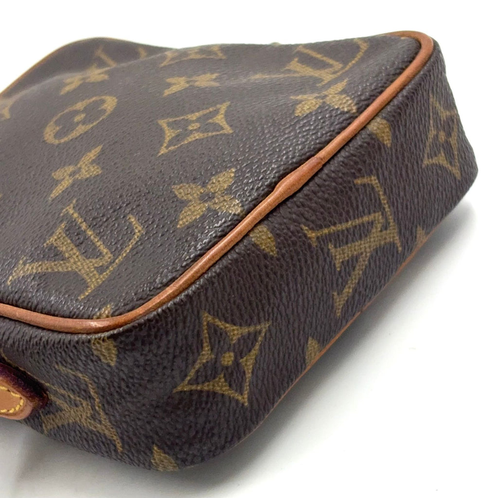 Louis Vuitton Mini Danube Monogram Leather Brown Light Shoulder Bag Gold — view 5