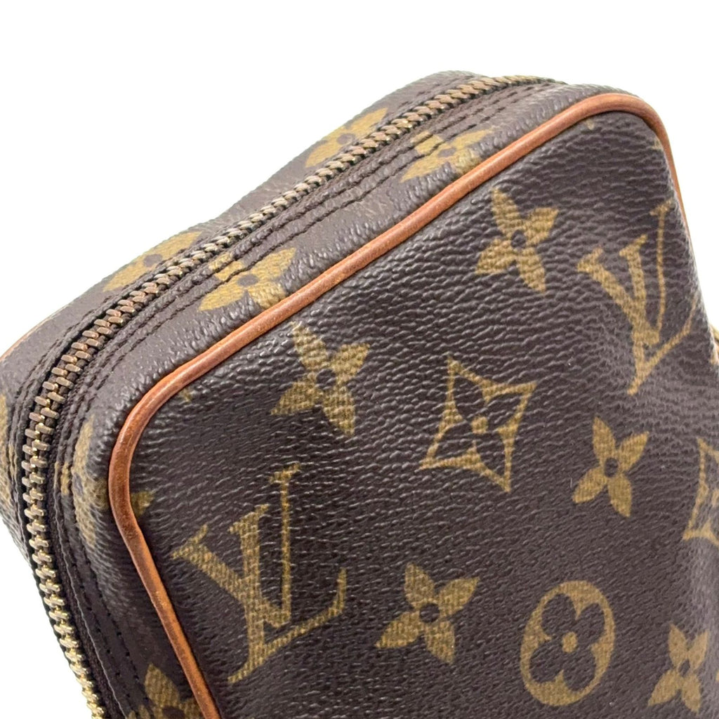 Louis Vuitton Mini Danube Monogram Leather Brown Light Shoulder Bag Gold — view 7
