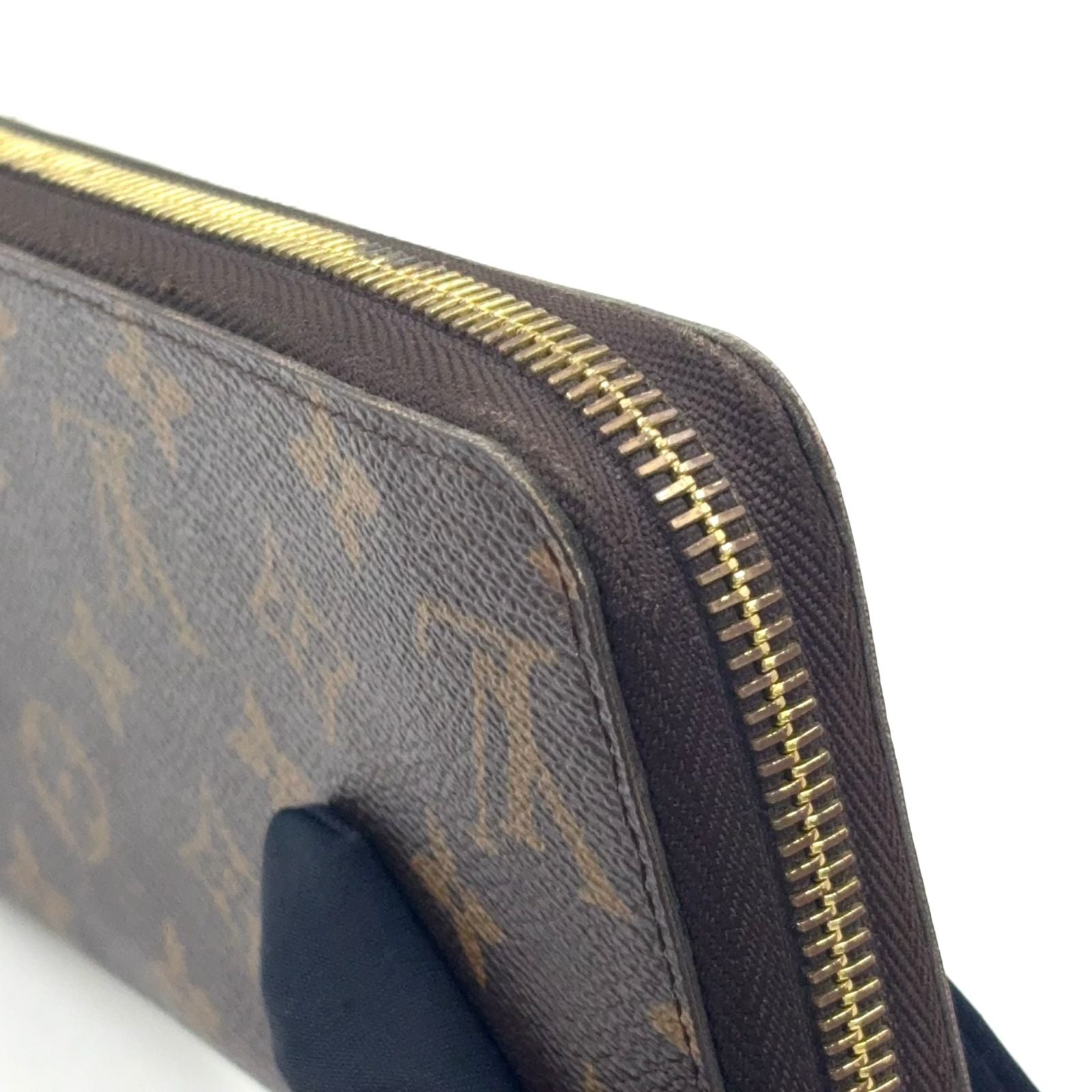Louis Vuitton Zippy Wallet Monogram Leather Brown Round Gold — view 6