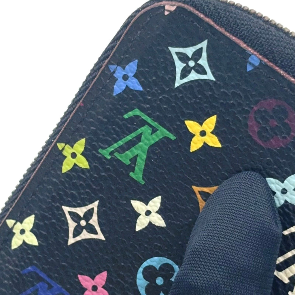 Louis Vuitton Zippy Coin Purse Monogram Multicolor Noir Leather Black Beige — view 5