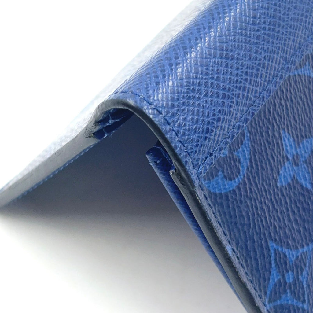 Louis Vuitton Portefeuille Brazza Taigarama Cobalt Blue Leather Bifold Wallet — view 6