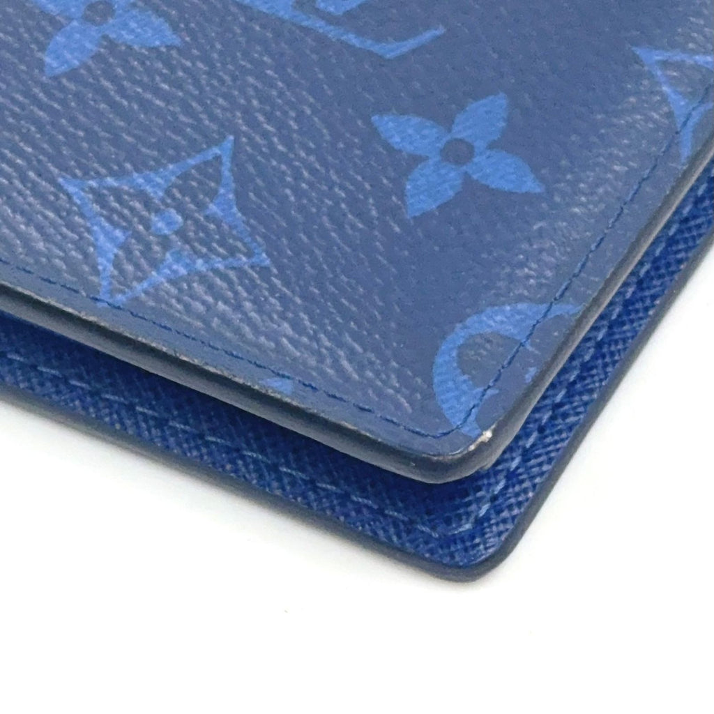 Louis Vuitton Portefeuille Brazza Taigarama Cobalt Blue Leather Bifold Wallet — view 8