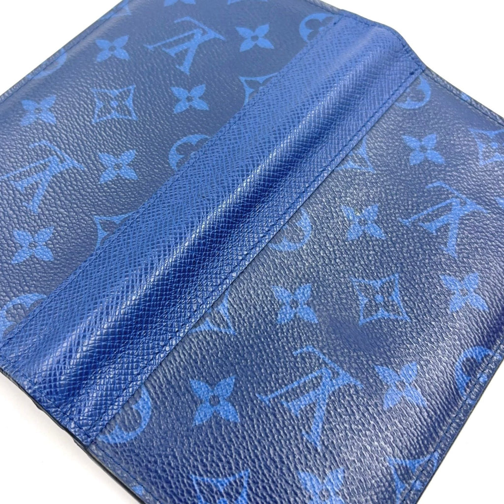 Louis Vuitton Portefeuille Brazza Taigarama Cobalt Blue Leather Bifold Wallet — view 5