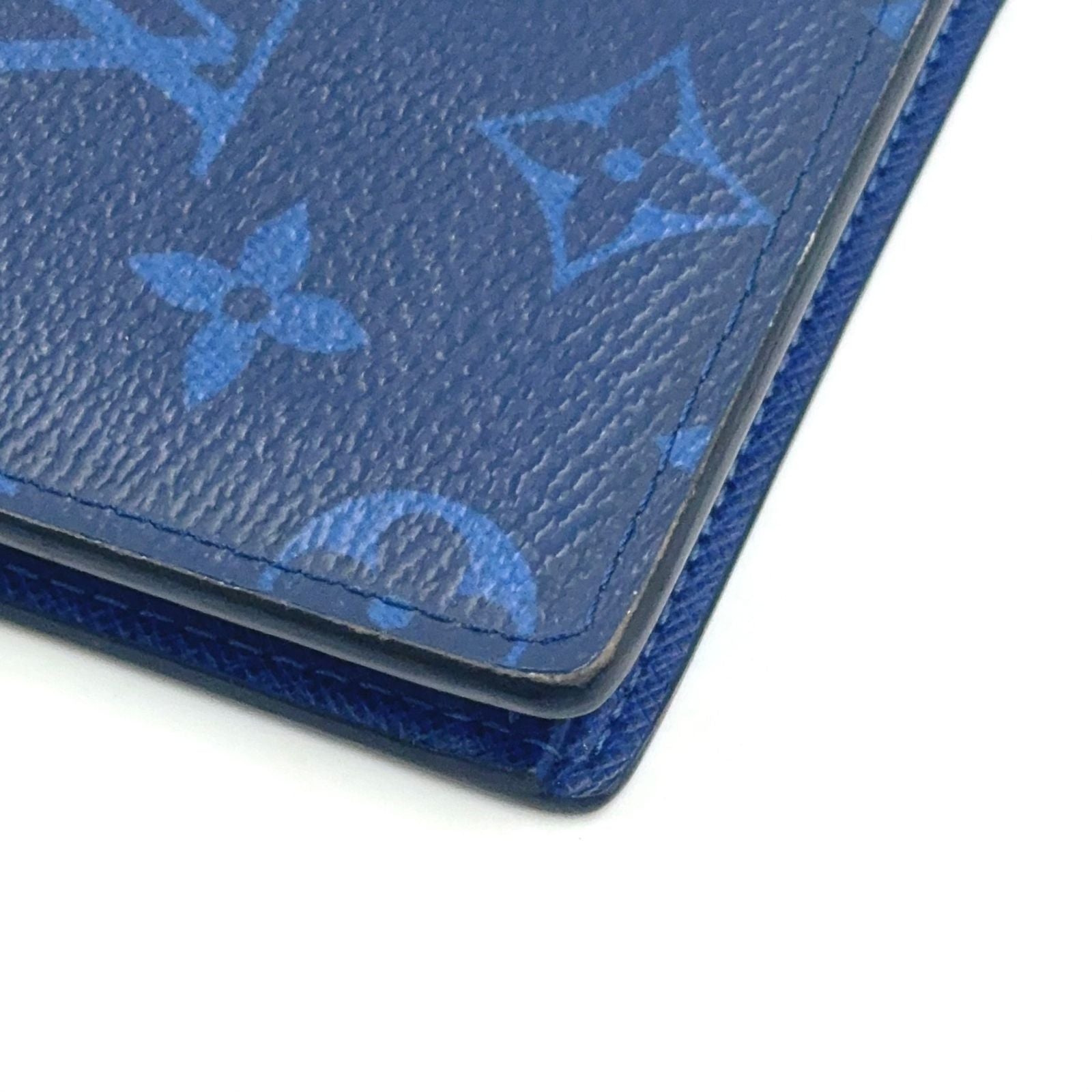 Louis Vuitton Portefeuille Brazza Taigarama Cobalt Blue Leather Bifold Wallet — view 9