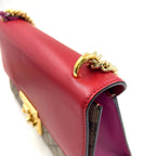 Gucci Padlock GG Guccissima Leather Beige Red Chain Shoulder Bag Gold — view 9