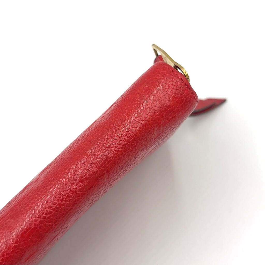 Louis Vuitton Portefeuille Clemence Monogram Empreinte Scarlet Leather — view 6