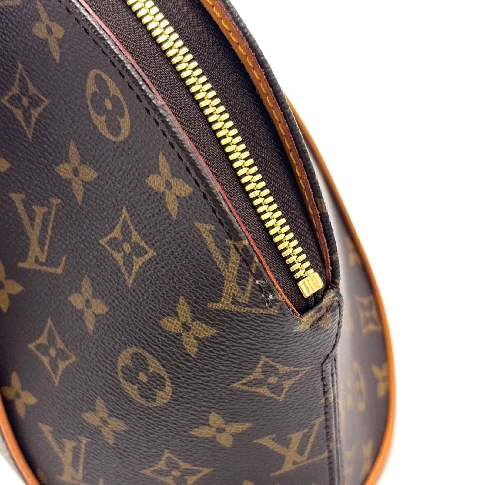 Louis Vuitton Ellipse MM Monogram Leather Brown Light Handbag Gold — view 7