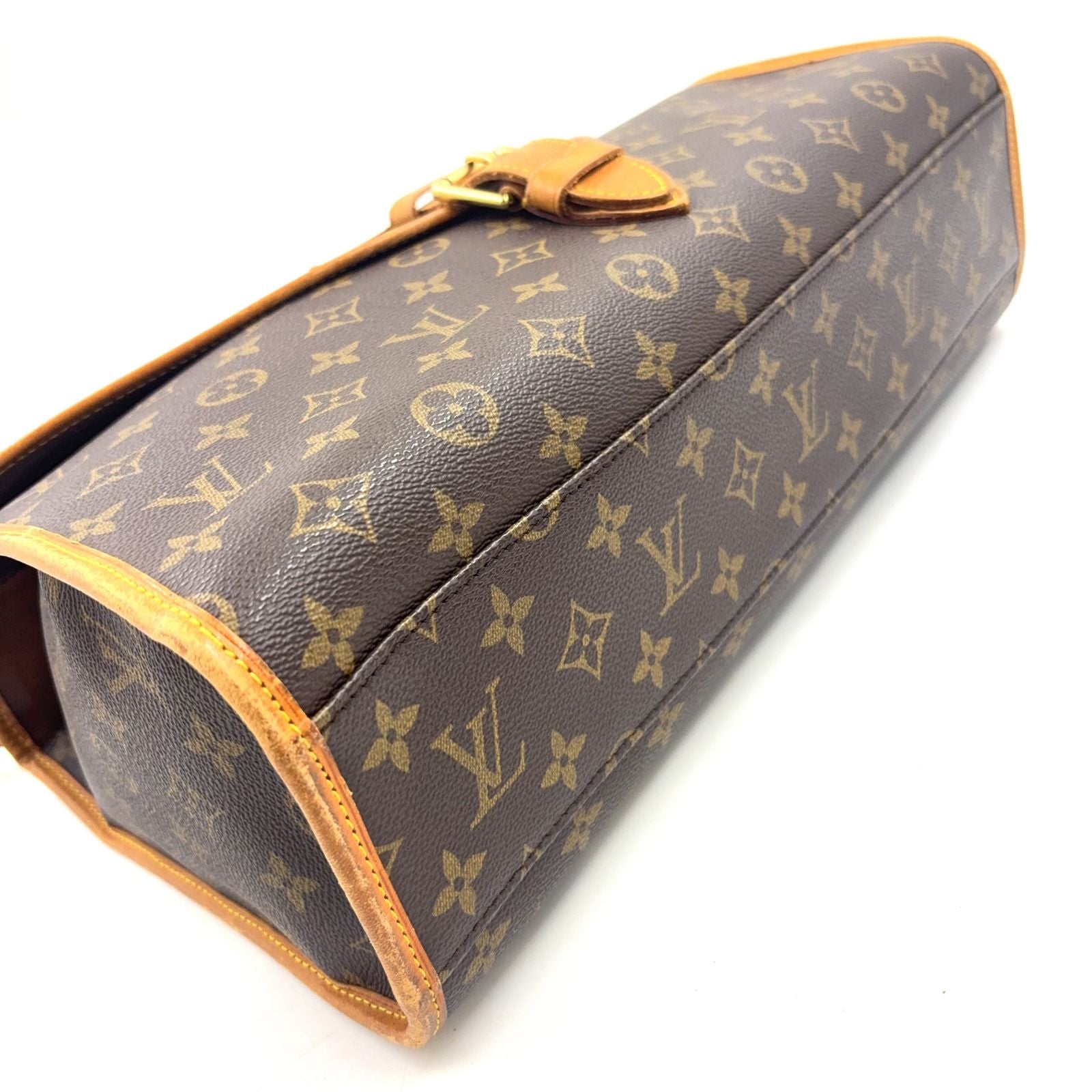 Louis Vuitton Beverly Monogram 2-Way Leather Brown Light Handbag Gold — view 5