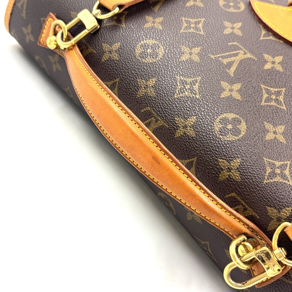 Louis Vuitton Beverly Monogram 2-Way Leather Brown Light Handbag Gold — view 9
