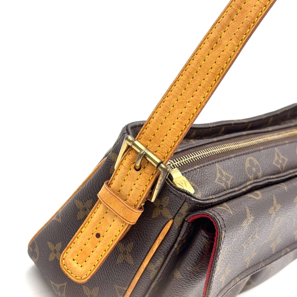 Louis Vuitton Viva Cite MM Monogram Leather Brown Light Shoulder Bag Gold — view 9
