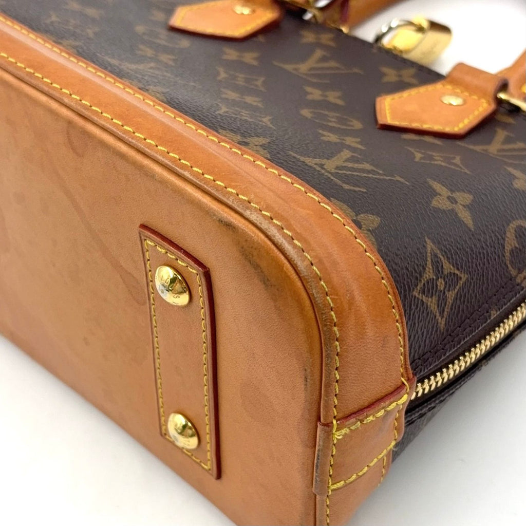 Louis Vuitton Alma BB Monogram Leather Brown Light Handbag Gold — view 6