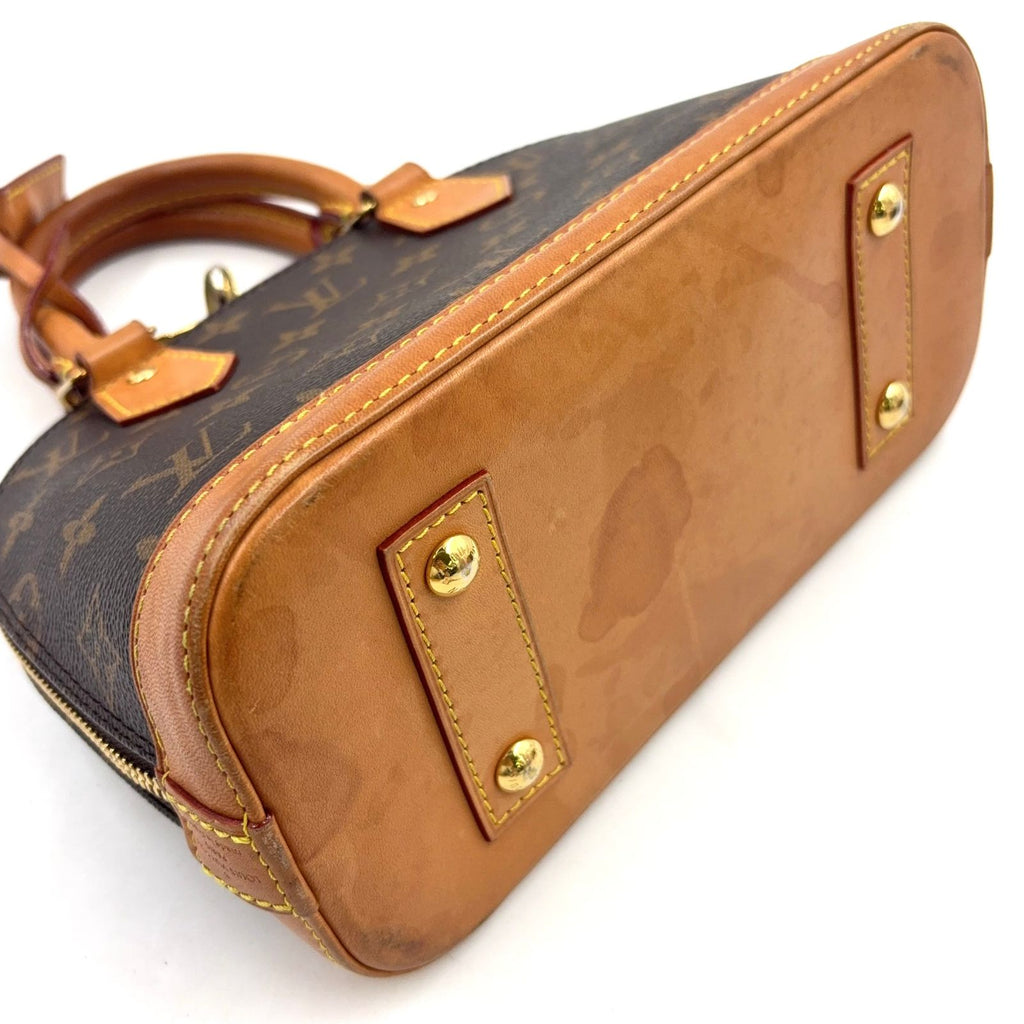 Louis Vuitton Alma BB Monogram Leather Brown Light Handbag Gold — view 5