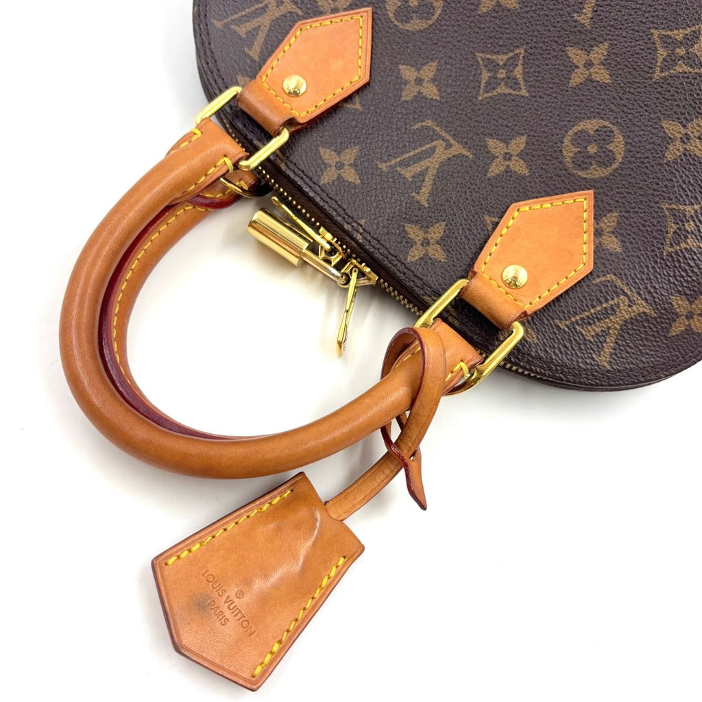 Louis Vuitton Alma BB Monogram Leather Brown Light Handbag Gold — view 8
