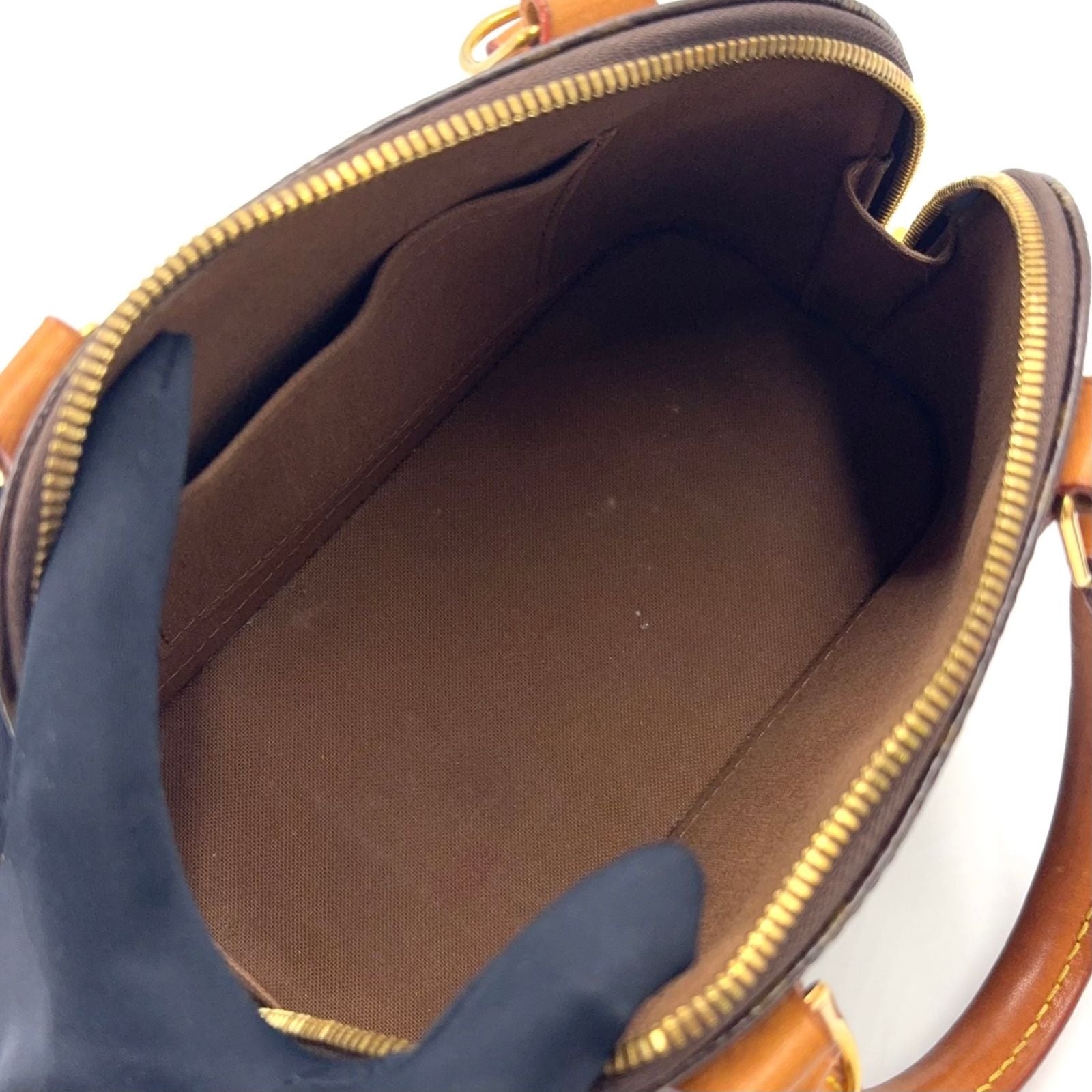 Louis Vuitton Alma BB Monogram Leather Brown Light Handbag Gold — view 3