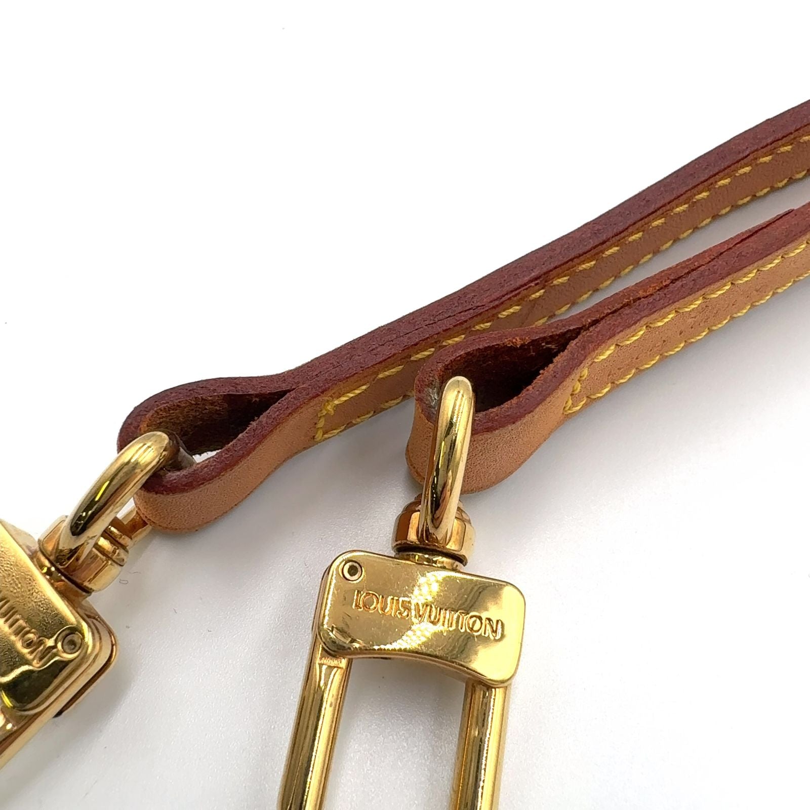 Louis Vuitton Leather Light Brown Shoulder Strap Gold — view 8