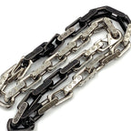 Louis Vuitton Collier Monogram Chain Metal Silver Black Necklace — view 6