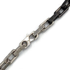 Louis Vuitton Collier Monogram Chain Metal Silver Black Necklace — view 4