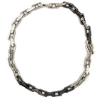 Louis Vuitton Collier Monogram Chain Metal Silver Black Necklace — view 3