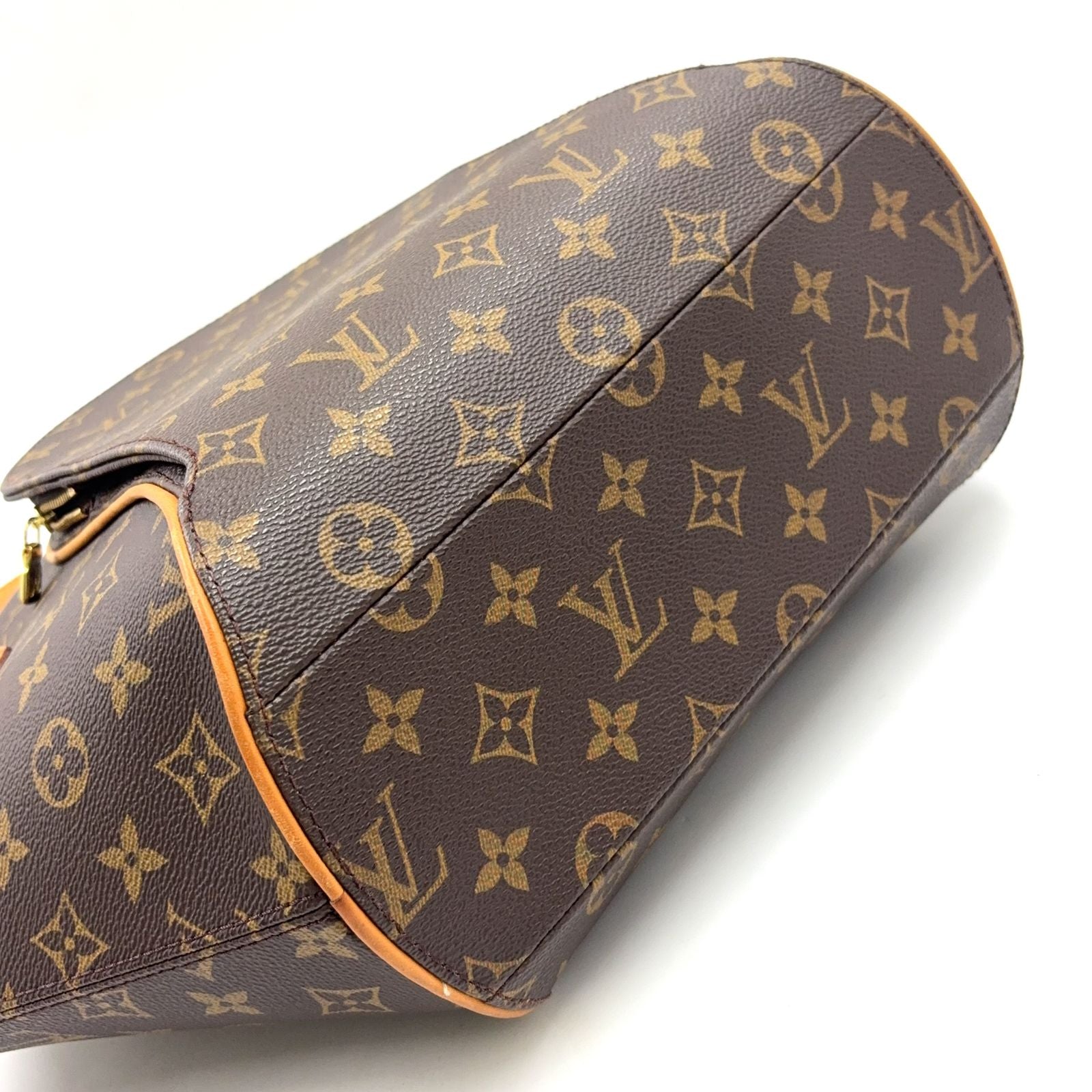 Louis Vuitton Ellipse Shopping Monogram Leather Brown Light Shoulder Bag Gold — view 7