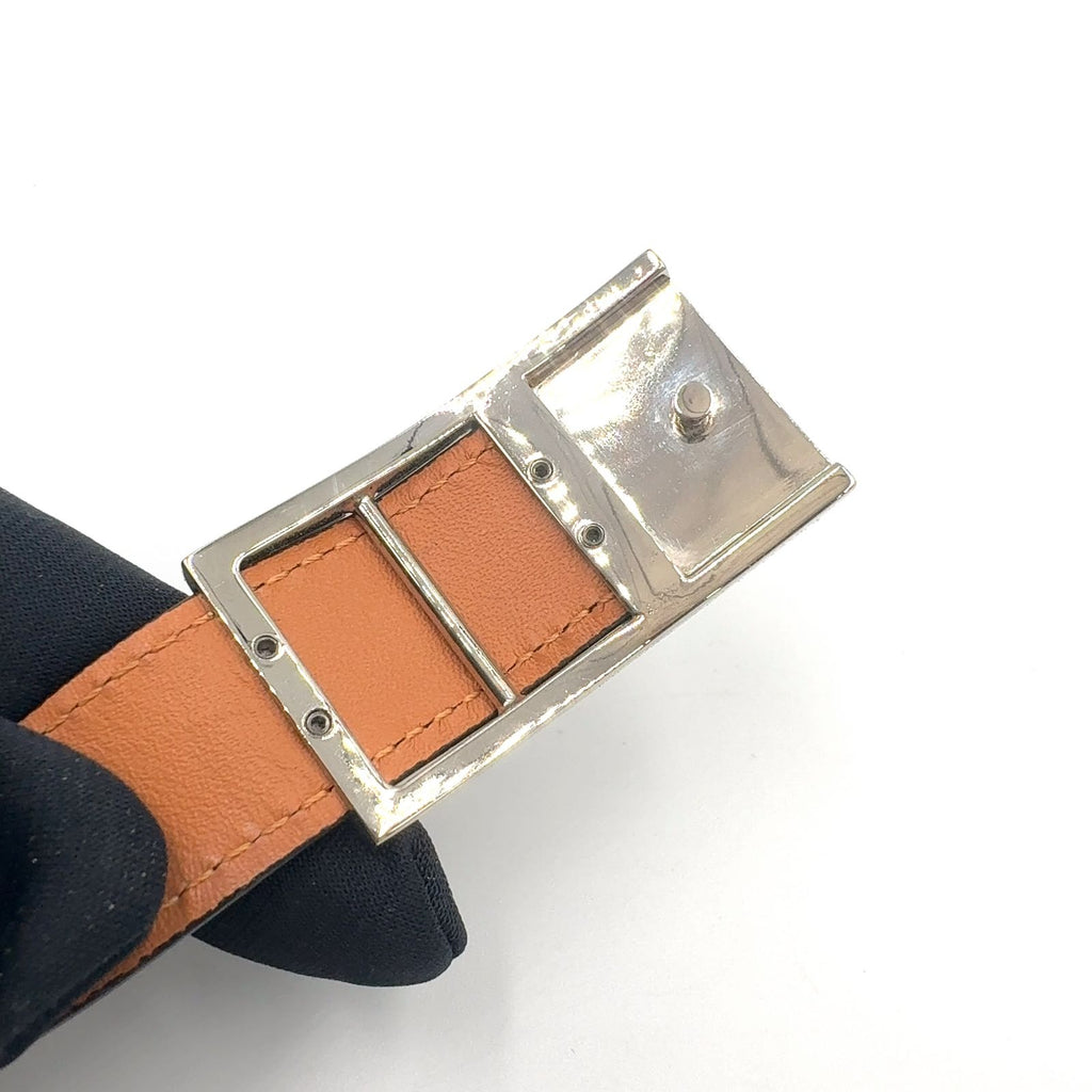 Loewe Plate Buckle Style Choker Leather Black Bracelet Silver — view 5