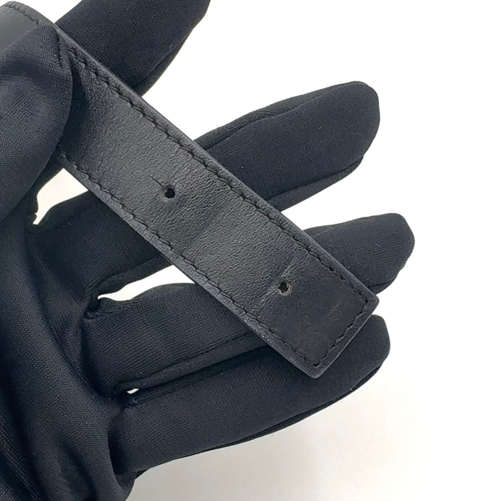 Loewe Plate Buckle Style Choker Leather Black Bracelet Silver — view 9
