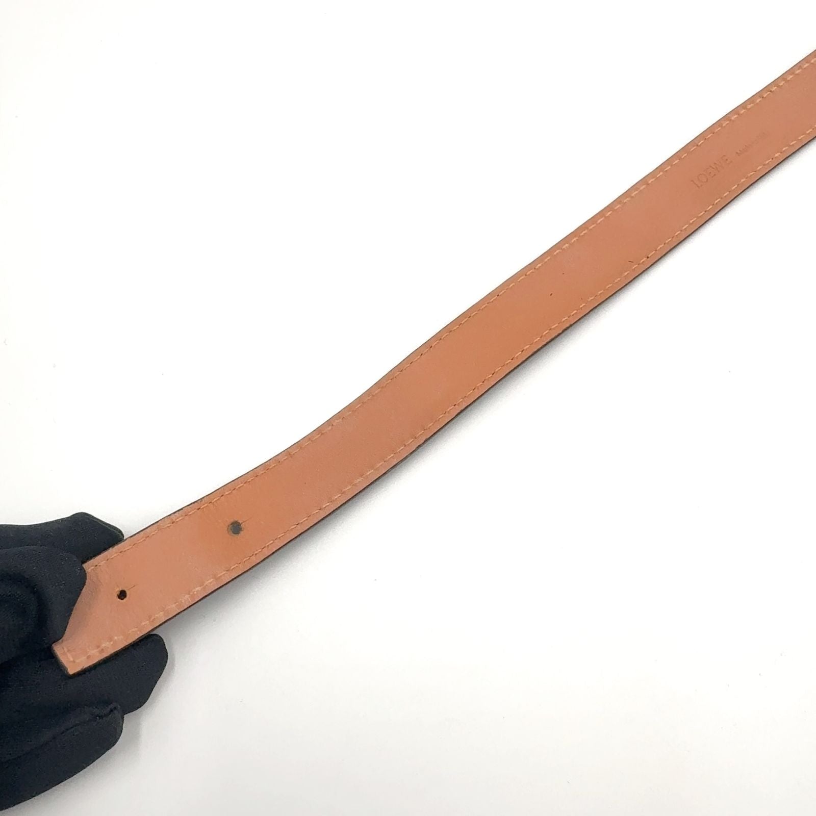 Loewe Plate Buckle Style Choker Leather Black Bracelet Silver — view 8